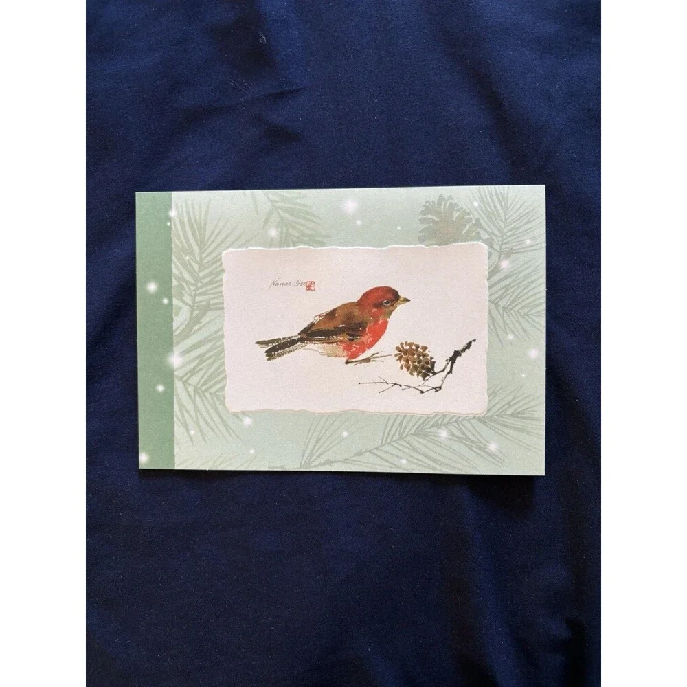 Seasons Greetings Card with White Envelope | Bird design | By Hallmark